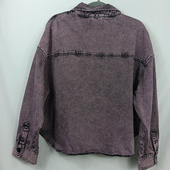 SCOTCH & SODA Jacket Womens Large Trunker Purple Oversize Shacket Shirt - Picture 2 of 6